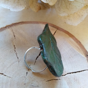 Pierścionek regulowany - liść