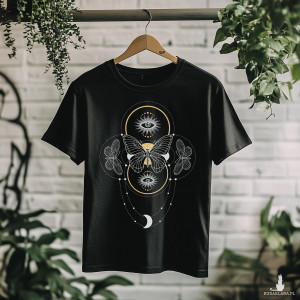 Koszulka - Święta geometria - Oko boga - Motyle z gwiezdnym ornamentem #6