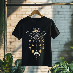 Koszulka - Święta geometria - Skarabeusz z gwiezdnym ornamentem #17
