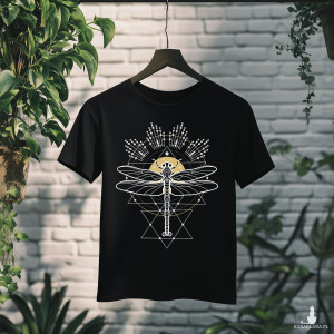 Koszulka - Święta geometria - Ważka z gwiezdnym ornamentem #19