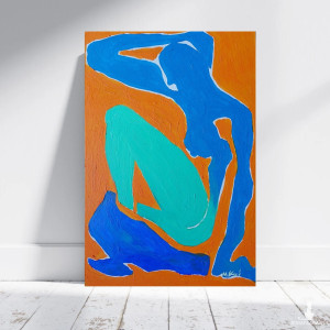 obraz ręcznie malowany akt naga dama