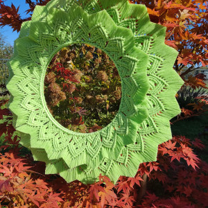 Duża ręcznie wykonana podwójna  mandala z lustrem