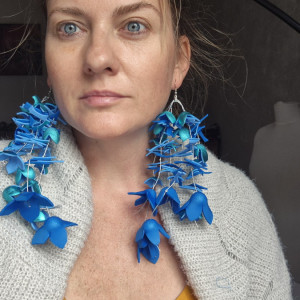 Kolczyki kwiaty długie cudne