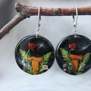 Kolczyki leśne z grzybkami