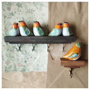 Zestaw wieszaków z ptaszkami