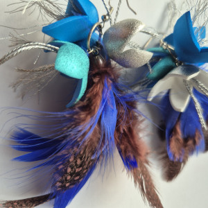 Kolczyki kwiaty długie cudne