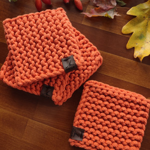 Podkładki pod kubek - zestaw pomarańczowy jesienny jesień jesieniara 4 szt.