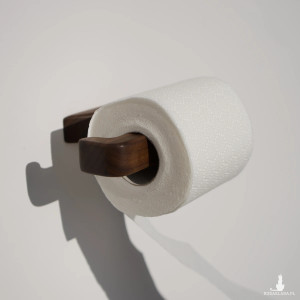 Minimalistyczny Uchwyt orzechowy na papier toaletowy