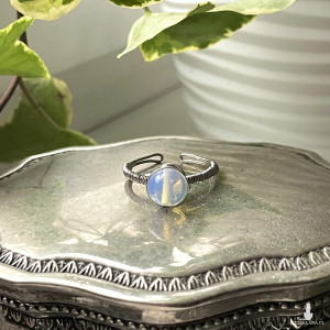 Pierścionek z opalitem STAL CHIRURGICZNA