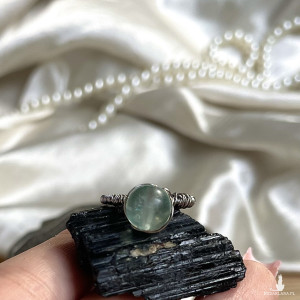 pierścionek regulowany FLUORYT, stal chirurgiczna, OCHRONA, INTUICJA