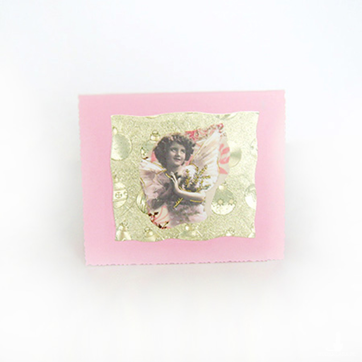aniołek kartka świąteczna, pastelowe kartki na Boże Narodzenie, świąteczne kartki bez życzeń, kartki na Nowy Rok, różowa kartka z aniołem, vintage kartka z aniołkiem, kartki dla firm, karnety