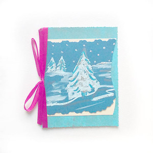 niebieska kartka z choinką, niebieska kartka na Boże Narodzenie, kartki na Nowy Rok, kartki na Boże Narodzenie, kartki noworoczne, Boże Narodzenie kartka ręcznie malowana