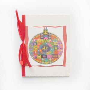 Boże Narodzenie kartka z bombką, kartki na Nowy Rok, świąteczne kartki bez życzeń, noworoczne kartki, bombki kartka na Święta, kartki bożonarodzeniowe