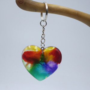 Brelok tęczowe serce