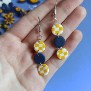 Kolczyki wiszące potrójne kółka