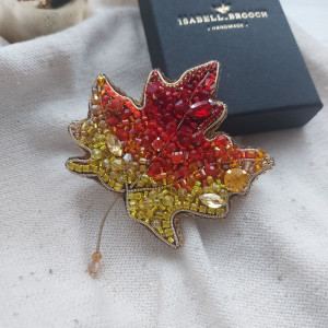 Kolorowy jesienny liść klonu