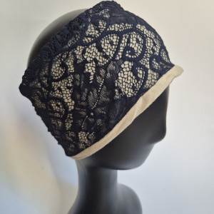 opaska koronkowa granat