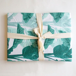 nowy obrus we wzory, boho obrus, liście obrus, ładny obrus 110x160, miętowy obrus, dżungla obrus na stól