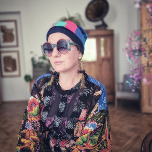 Czapka patchworkowa ciepła na podszewce