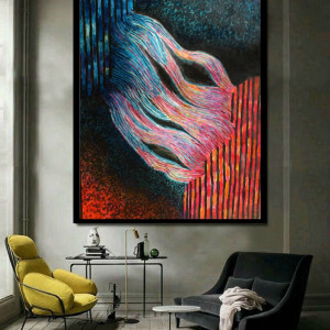 duży obraz olejny kolorowy olej na płótnie