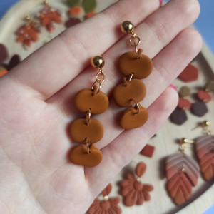 Kolczyki sztyfty kulki potrójne dynie