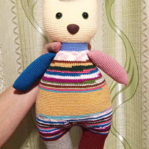 Szydełkowy kot, maskotka kot, przytulanka, zabawka kot