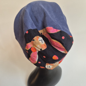 Czapka niebieska ciepła na podszewce