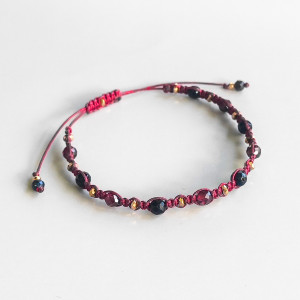 Bransoletka "Cherry Wine" z granatem i onyksem