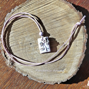 polymer clay wisior mały fiolet