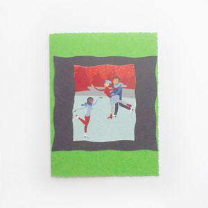 zielona kartka na Boże Narodzenie, zimowa kartka świąteczna, kartka noworoczna, kartka na Nowy Rok, kartka z zimą, świąteczna kartka bez życzeń