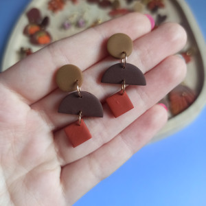 Kolczyki jesienne łańcuszki