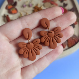 Kolczyki jesienne kwiaty