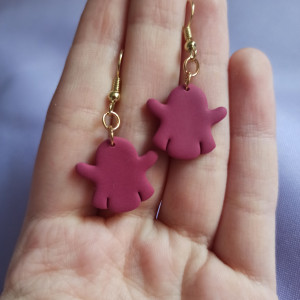 Halloweenowe kolczyki różowe duszki