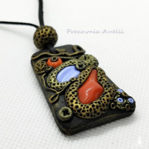 polymer clay abstrakcja z papryczką