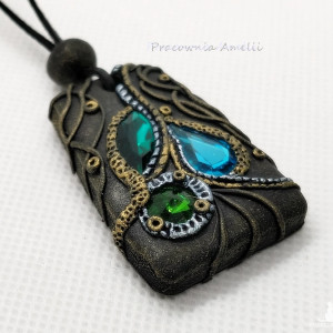 polymer clay kryształowe morskie trio