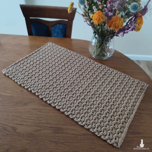 Bieżnik prostokątny boho ze sznurka 40cmx70cm