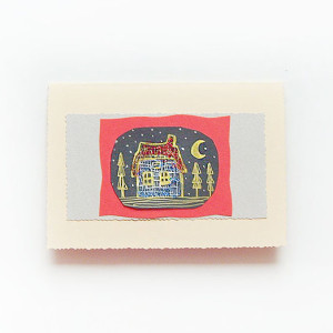 bajkowe kartki na Boże Narodzenie, zimowe kartki bez życzeń, świąteczne kartki ręcznie rysowane, noworoczne kartki, domek kartka, kartka z domkiem, kartka z domem, dom kartka