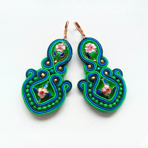 kolczyki sutasz Green Cloisonne
