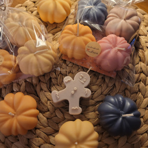 Śliczne świece sojowe- dynie - zestaw 3 sztuki