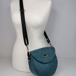 Torebka damska listonoszka z klapką - turkusowa