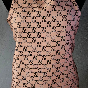 Fartuch, fartuszek klasyczny w dwóch wzorach literki i gładki