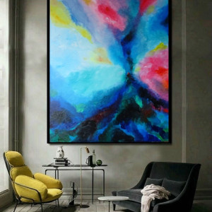 duży obraz olejny kolorowy olej na płótnie abstrakcja