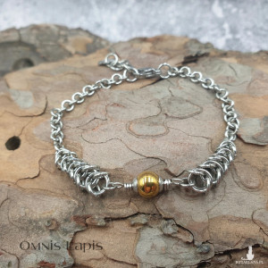 Bransoletka chainmaille- nefryt