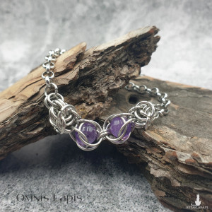 Bransoletka chainmaille - tajemniczy ametyst