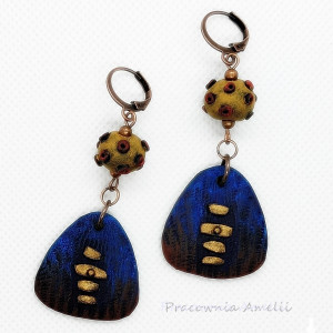 polymer clay długie kolczyki z gliny polimerowej