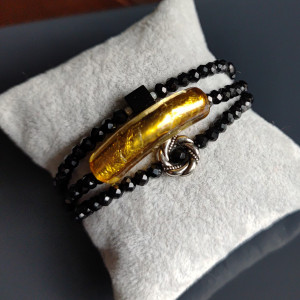 Bransoletka Boho Na Sznurku Makrama Szkło Weneckie bra24.51