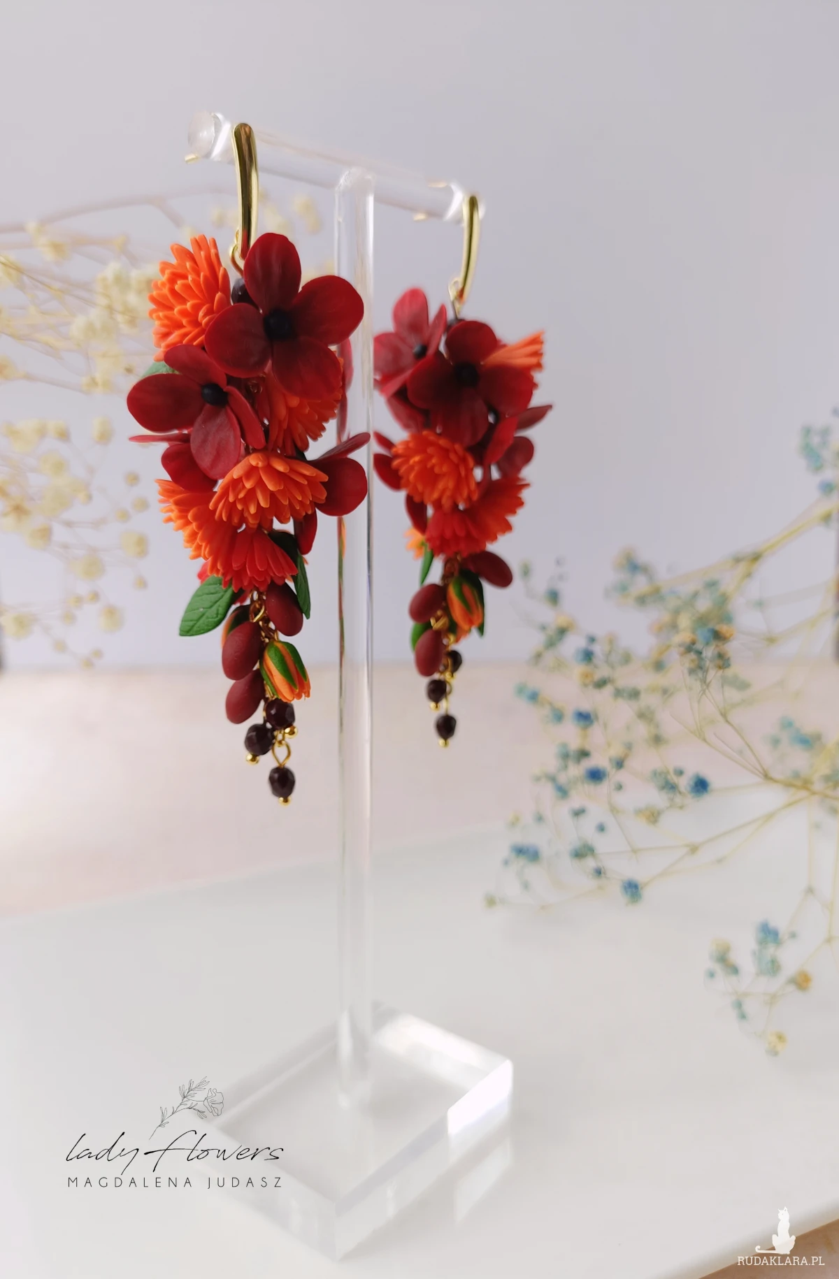 Eleganckie kolczyki w czerwonej kolorystyce