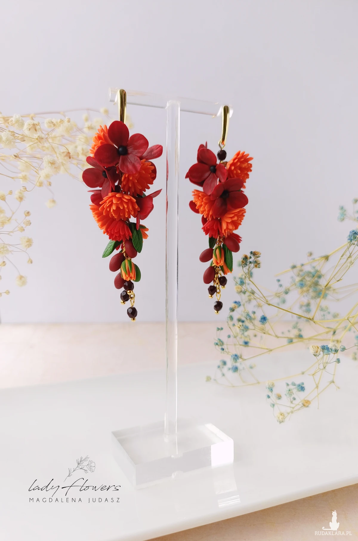 Eleganckie kolczyki w czerwonej kolorystyce