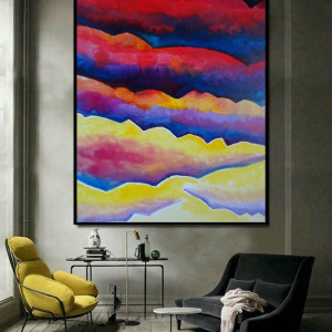 duży obraz olejny kolorowy olej na płótnie abstrakcja