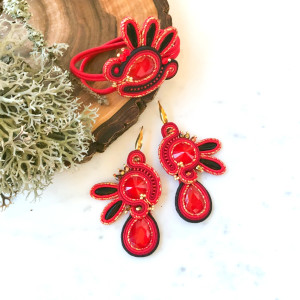 Kolczyki i bransoletka Dragonfly – komplet biżuterii sutasz